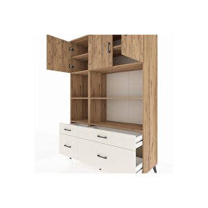 Hyperion Dolap 8 Raflı 4 Çekmeceli 3 Kapaklı 132x44x195 Çam-çam/aytaşı
