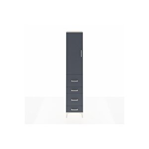 Arges Dolap 3 Raflı 4 Çekmeceli Tek Kapaklı 44x30x221 Aytaşı-antrasit