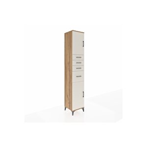 Hyperion Dolap 3 Raflı 4 Çekmeceli 2 Kapaklı 44x44x243 Çam-aytaşı