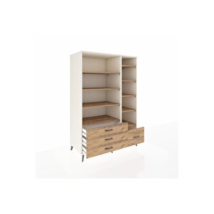 Kronos Dolap 9 Raflı 4 Çekmeceli  132x59x195 Aytaşı-çam/çam