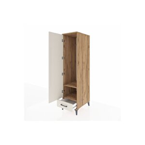 Kronos Dolap 2 Raflı Tek Çekmeceli Tek Askılı 44x59x182 Çam-aytaşı