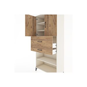 Hyperion Dolap 4 Raflı 2 Çekmeceli 2 Kapaklı 88x44x195 Aytaşı-çam