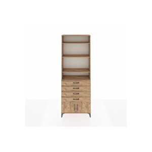 Arges Dolap 4 Raflı 4 Çekmeceli 2 Kapaklı 88x30x243 Çam-çam