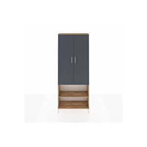 Arges Dolap 4 Raflı 2 Kapaklı 88x30x221 Çam-antrasit