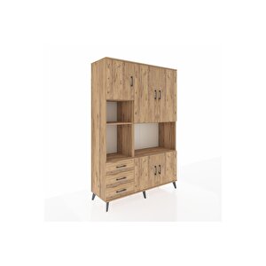 Hyperion Gardrop 9 Raflı 3 Çekmeceli 5 Kapaklı 132x44x195 Çam-çam