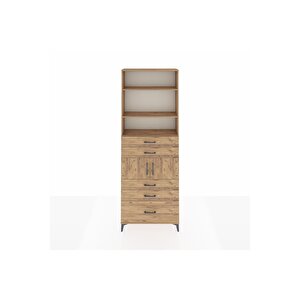 Arges Dolap 4 Raflı 5 Çekmeceli 2 Kapaklı 88x30x243 Çam-çam