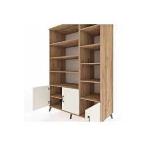 Kronos Dolap 10 Raflı 3 Kapaklı 132x59x195 Çam-aytaşı/çam