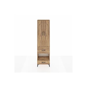 Arges Dolap 3 Raflı 2 Çekmeceli Tek Askılı 60x30x221 Çam-çam