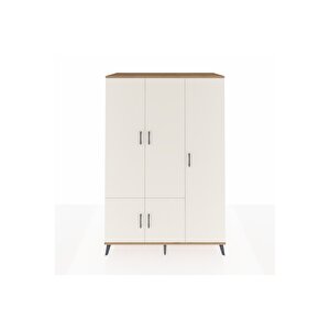 Kronos Dolap 7 Raflı 5 Kapaklı Tek Askılı 132x59x195 Çam-aytaşı/antrasit