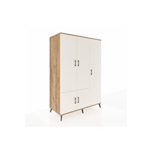 Kronos Dolap 7 Raflı 5 Kapaklı Tek Askılı 132x59x195 Çam-aytaşı/antrasit