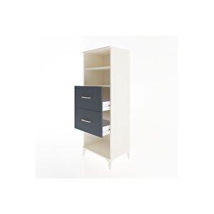Hyperion Dolap 2 Raflı 2 Çekmeceli 60x44x163 Aytaşı-antrasit