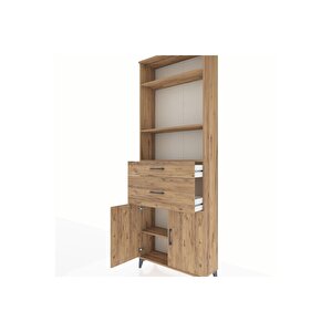 Arges Dolap 4 Raflı 2 Çekmeceli 2 Kapaklı 88x30x243 Çam-çam