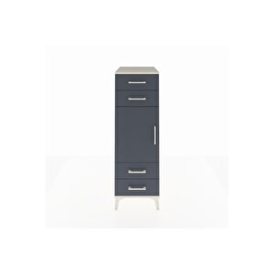 Kronos Dolap 2 Raflı 4 Çekmeceli Tek Kapaklı 44x59x134 Aytaşı-antrasit