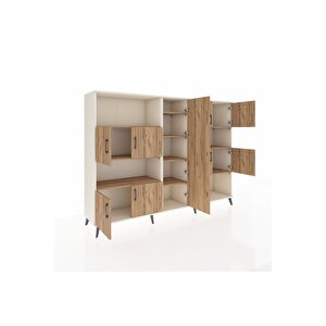 Hyperion Dolap 10 Raflı 9 Kapaklı 220x44x163 Aytaşı-çam