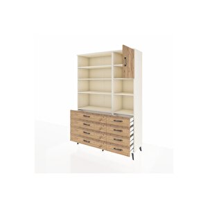 Hyperion Gardrop 8 Raflı 8 Çekmeceli Tek Kapaklı  132x44x195 Aytaşı-çam