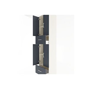 Hyperion Dolap 4 Raflı 2 Çekmeceli 4 Kapaklı 60x44x243 Aytaşı-antrasit