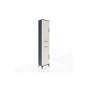 Arges Dolap 4 Raflı 2 Çekmeceli 2 Kapaklı 44x30x221 Antrasit-aytaşı