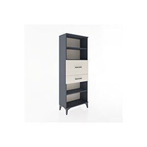 Arges Dolap 3 Raflı 2 Çekmeceli 60x30x163 Antrasit-aytaşı