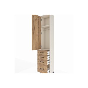 Arges Dolap 2 Raflı 4 Çekmeceli Tek Askılı 44x30x221 Aytaşı-çam