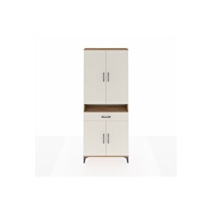Arges Dolap 5 Raflı Tek Çekmeceli 4 Kapaklı 88x30x221 Çam-aytaşı