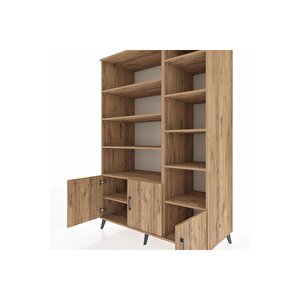 Kronos Dolap 10 Raflı 3 Kapaklı 132x59x195 Çam-çam/çam