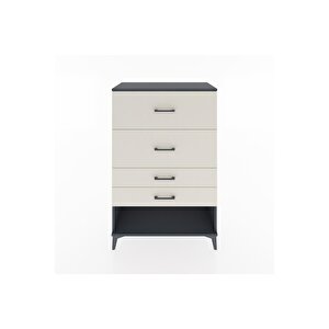 Hyperion Dolap 4 Çekmeceli 88x44x134 Antrasit-aytaşı