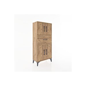 Hyperion Dolap Tek Raflı Tek Çekmeceli 4 Kapaklı 60x44x134 Çam-çam