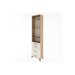 Arges Dolap 4 Raflı 4 Çekmeceli 60x30x243 Çam-aytaşı