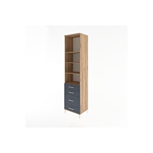 Hyperion Dolap 4 Raflı 4 Çekmeceli 60x44x243 Çam-antrasit
