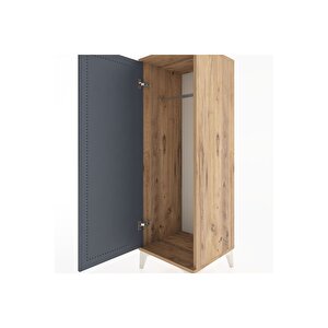 Hyperion Dolap Tek Kapaklı Tek Askılı 44x44x134 Çam-antrasit