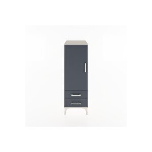 Hyperion Dolap 3 Raflı 2 Çekmeceli Tek Kapaklı 44x44x134 Aytaşı-antrasit
