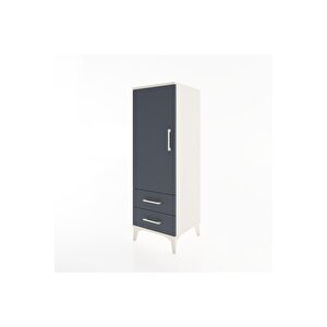 Hyperion Dolap 3 Raflı 2 Çekmeceli Tek Kapaklı 44x44x134 Aytaşı-antrasit