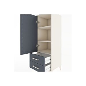 Hyperion Dolap 3 Raflı 2 Çekmeceli Tek Kapaklı 44x44x134 Aytaşı-antrasit