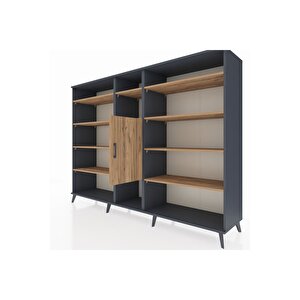 Hyperion Dolap 12 Raflı Tek Kapaklı  220x44x163 Antrasit-çam