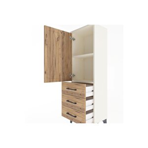 Arges Dolap 2 Raflı 3 Çekmeceli Tek Kapaklı 44x30x134 Aytaşı-çam