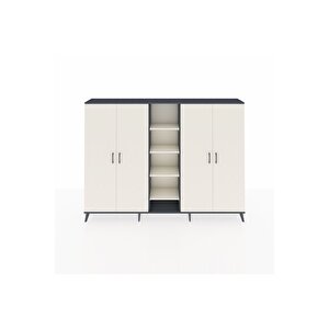 Arges Dolap 12 Raflı 4 Kapaklı 220x30x163 Antrasit-aytaşı