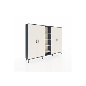 Arges Dolap 12 Raflı 4 Kapaklı 220x30x163 Antrasit-aytaşı