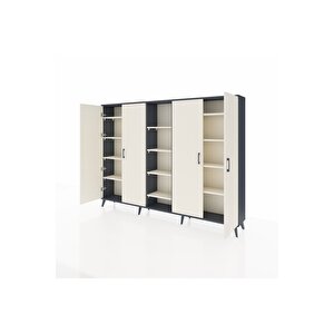 Arges Dolap 12 Raflı 4 Kapaklı 220x30x163 Antrasit-aytaşı