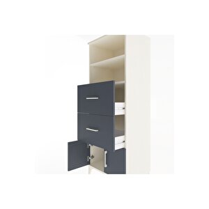 Hyperion Dolap 2 Raflı 2 Çekmeceli 2 Kapaklı 60x44x163 Aytaşı-antrasit