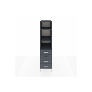 Kronos Dolap 3 Raflı 4 Çekmeceli 44x59x182 Antrasit-antrasit