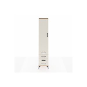 Arges Dolap 4 Raflı 4 Çekmeceli Tek Kapaklı 44x30x221 Çam-aytaşı