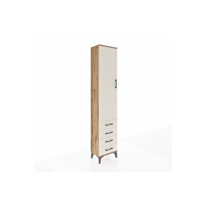 Arges Dolap 4 Raflı 4 Çekmeceli Tek Kapaklı 44x30x221 Çam-aytaşı