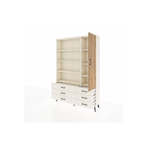 Arges Dolap 8 Raflı 6 Çekmeceli Tek Kapaklı  132x30x195 Aytaşı-çam/aytaşı