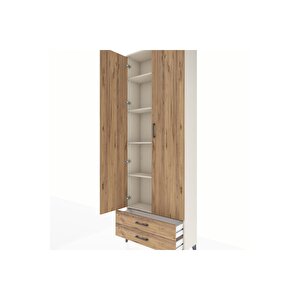 Arges Dolap 5 Raflı 2 Çekmeceli 2 Kapaklı 88x30x243 Aytaşı-çam