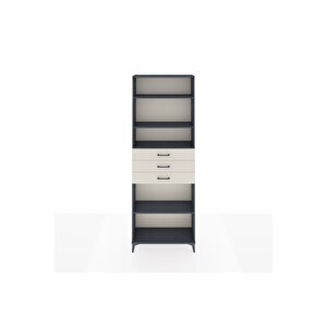 Arges Dolap 4 Raflı 3 Çekmeceli 88x30x243 Antrasit-aytaşı