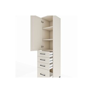 Hyperion Dolap 3 Raflı 4 Çekmeceli Tek Kapaklı 44x44x195 Aytaşı-aytaşı