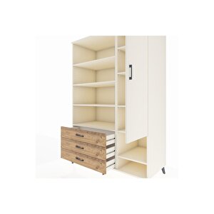 Kronos Dolap 9 Raflı 3 Çekmeceli Tek Kapaklı  132x59x195 Aytaşı-aytaşı/çam