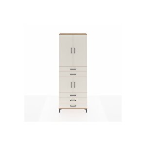 Arges Dolap 4 Raflı 5 Çekmeceli 4 Kapaklı 88x30x243 Çam-aytaşı