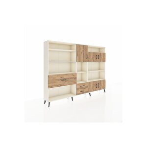 Arges Dolap 13 Raflı 3 Çekmeceli 5 Kapaklı 220x30x163 Aytaşı-çam