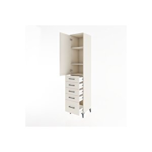 Hyperion Dolap 3 Raflı 5 Çekmeceli Tek Kapaklı 44x44x221 Aytaşı-aytaşı